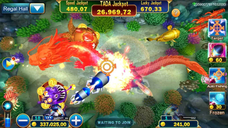 The Jackpot Dragon crossing the fishing ground in JILI Jackpot Fishing